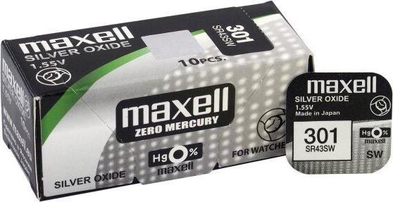 Image du produit Maxell 301 / SR43SW - 10 Uhrenbatterien (10 pcs, SR43, 125 mAh)