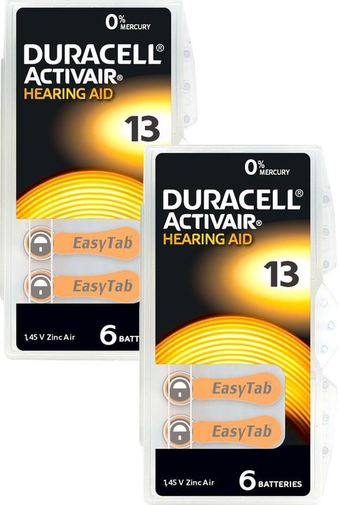 Image du produit Duracell Hörgeräte-Batterien ZA 13 1.45 V, 290 mAh, 2x 6er-Sparpack (12 pcs, 13, 290 mAh)
