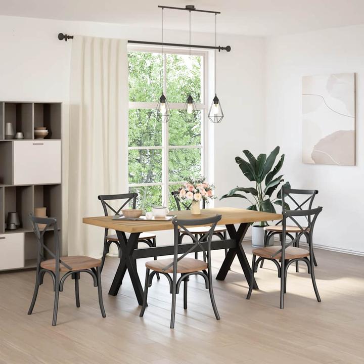 Produktbild VidaXL Esstisch NOAIN X-Form-Beine 180x90x75 cm Massivholz Kiefer (180 x 90 x 75 cm)