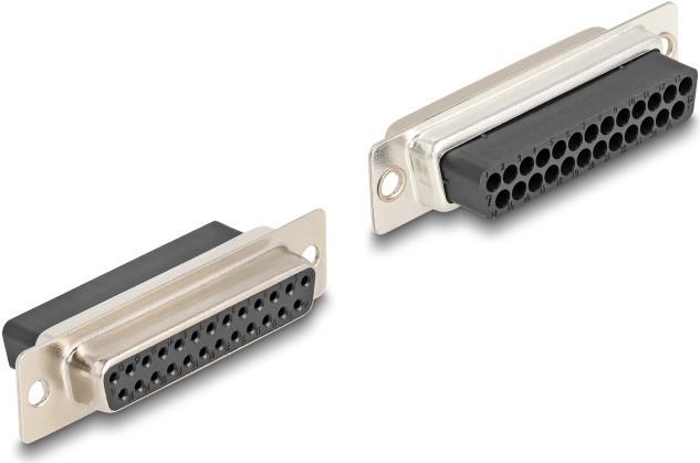 Actual product image Delock D-Sub 25 pin socket to RJ45 socket mounting kit white (0.06 m)