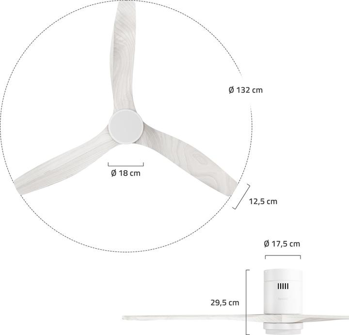 Produktbild Hombli Deckenventilator mit Licht (43 dB)