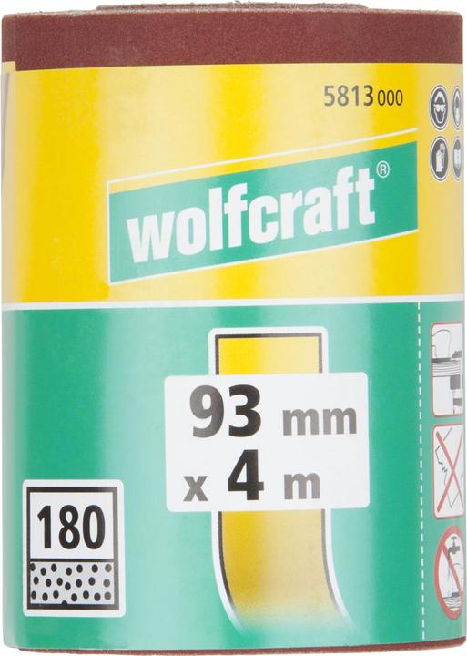 Actual product image wolfcraft wolfcraft 1 adhesive sandpaper roll, K180, 4mx93mm (180)