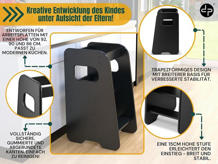 Actual product image DefiPad Learning Tower for Children Black