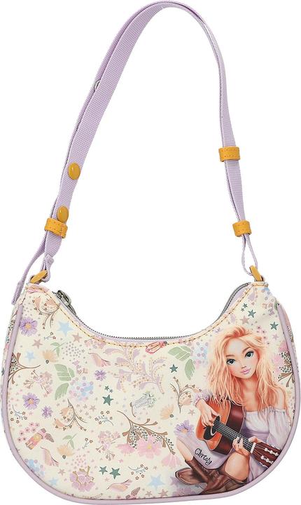 Top Model TOPModel - Halfmoon Handbag COWGIRL - Cream with Pale Purple and Yellow Accents - Small