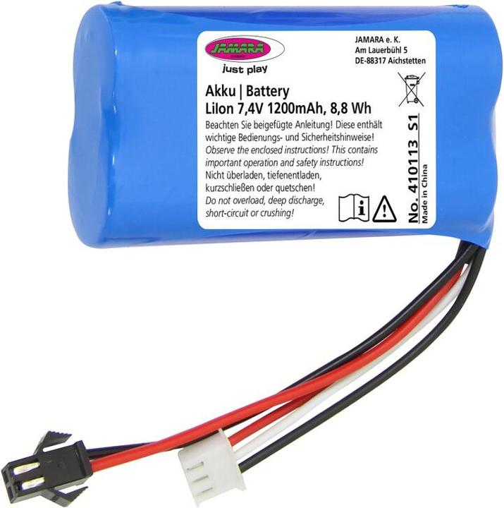 Immagine prodotto Jamara Batteria J-Rock Li-Ion 7.4V 1200mAh 8.88Wh (7.40 V, 1200 mAh)