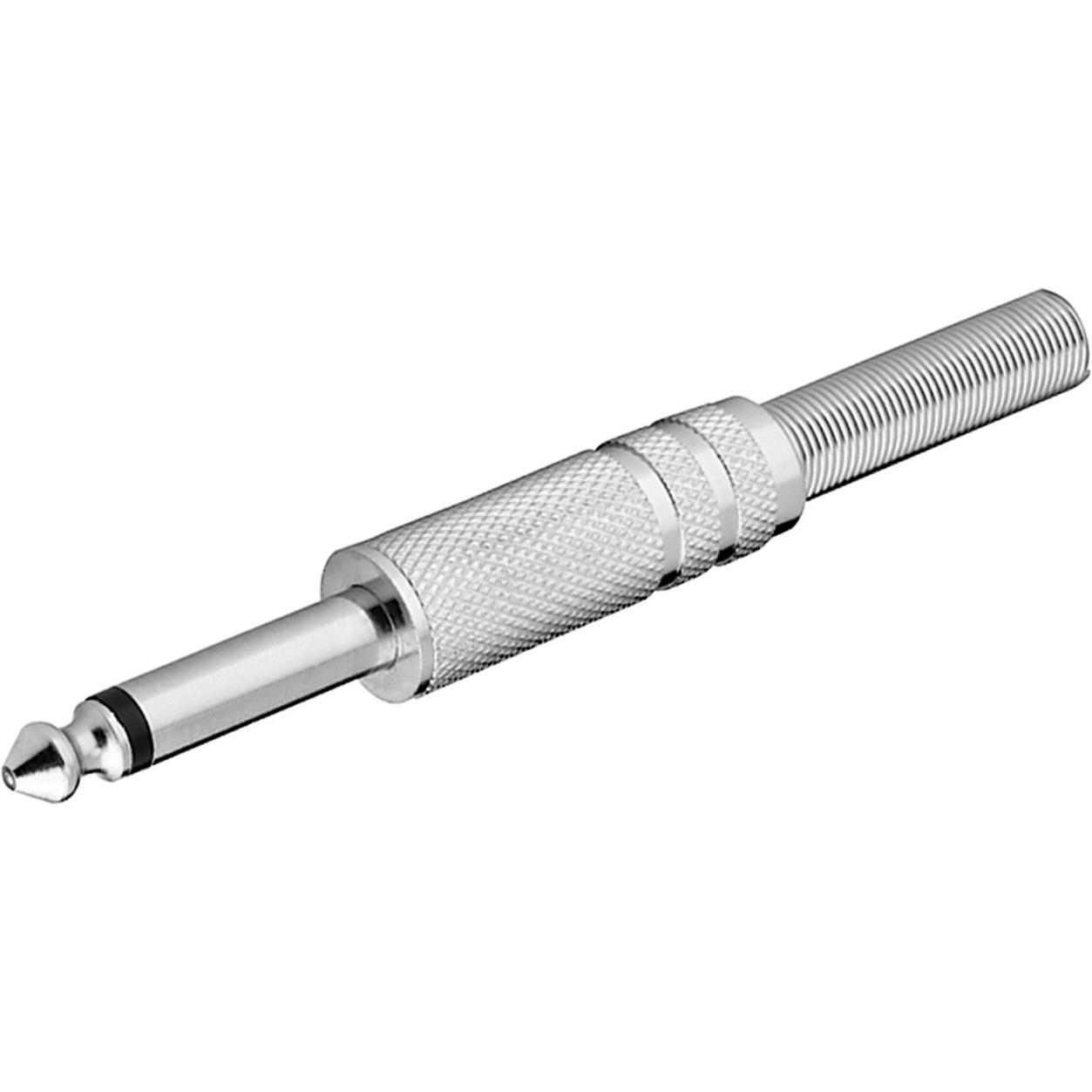 Goobay Klinkenstecker 6,35 mm Mono, Audio Stecker, Silber