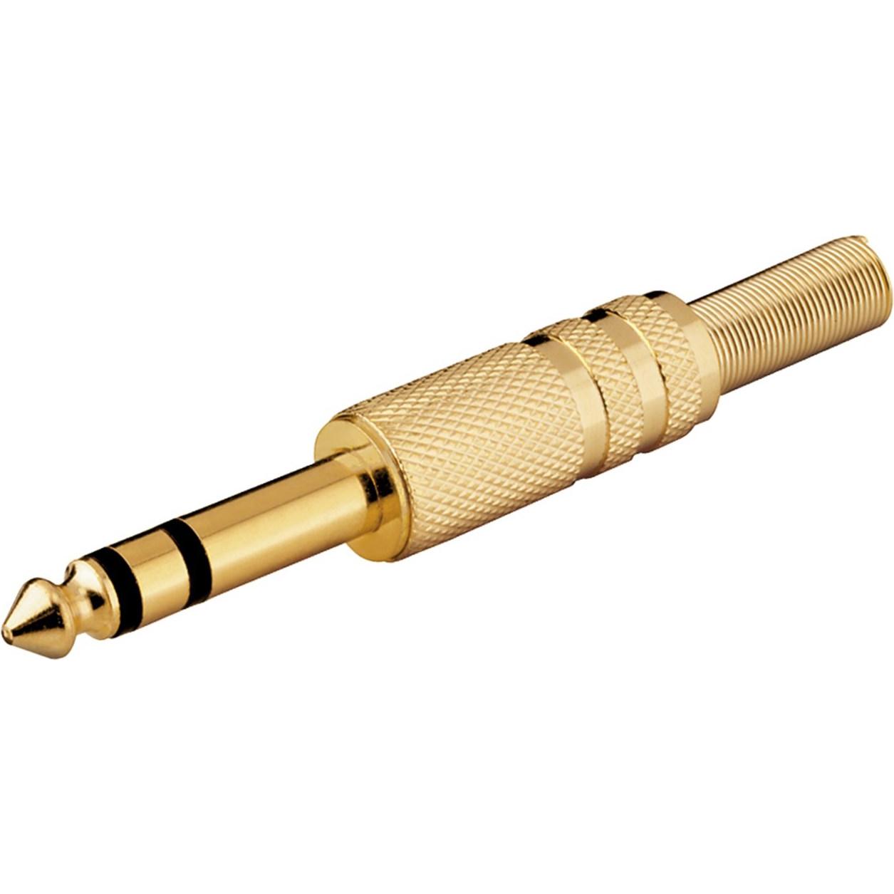 Goobay Klinkenstecker 6,35 mm Stereo, Audio Stecker, Gold