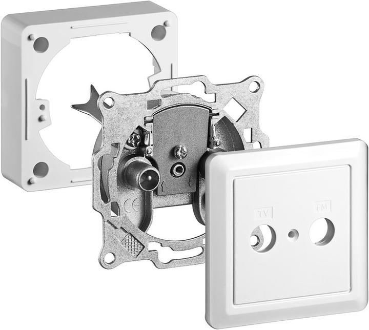 Produktbild Goobay Komplett Set: 2-Loch Antennen-Stich-/End-Dose (Antennendose)