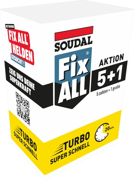 Soudal 6 x Fix All Turbo 290ml Weiss (290 ml)