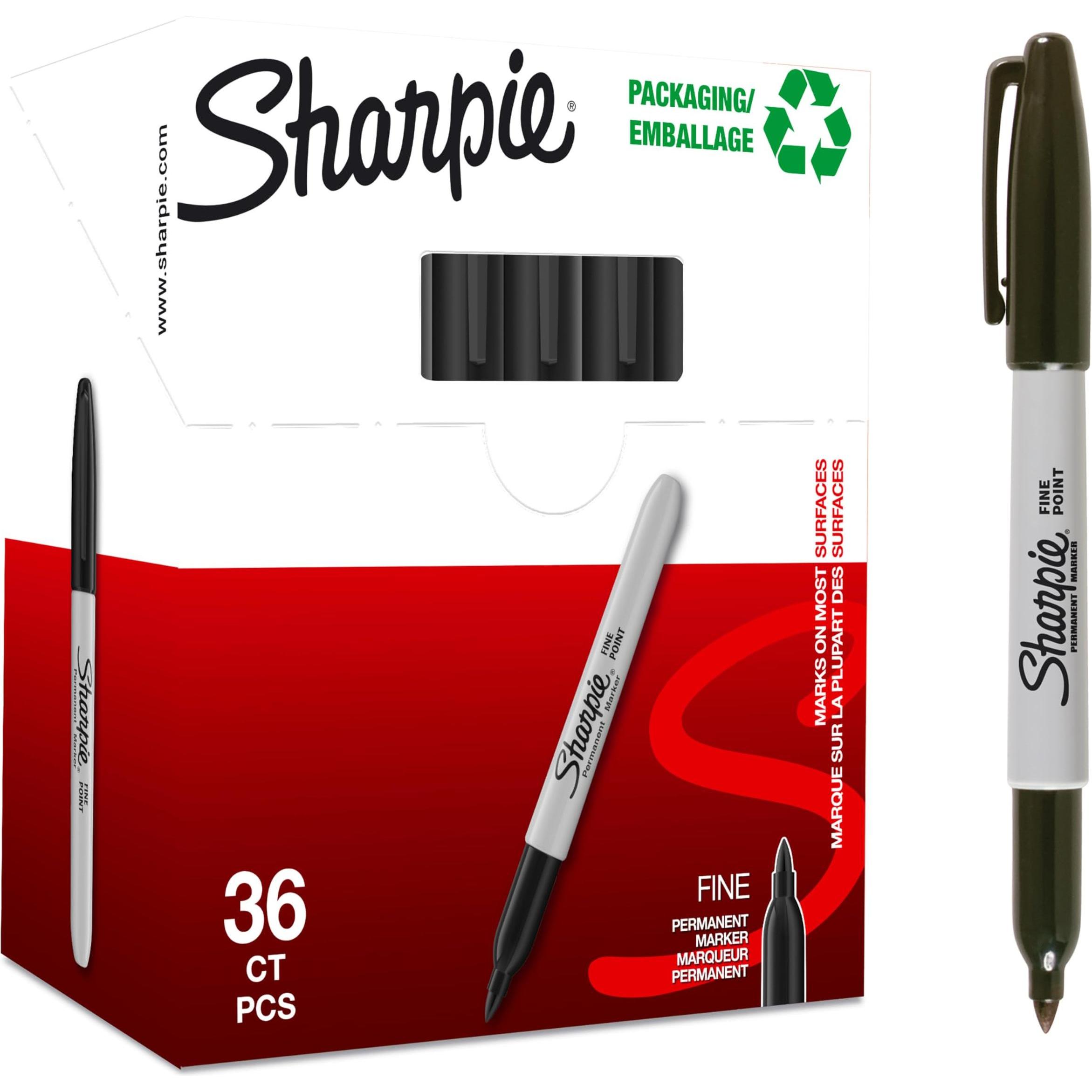 Thumbnail - Sharpie, Marker, Fein Rundspitze (Grau, Schwarz, 0.90 mm, 36 x)