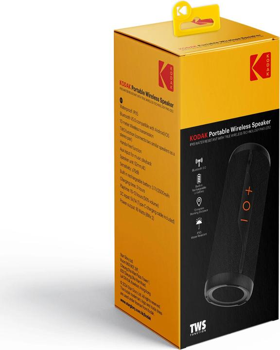Produktbild Kodak PWS-2252 Portable Wireless Speaker (12 h, Stromversorgung über USB)