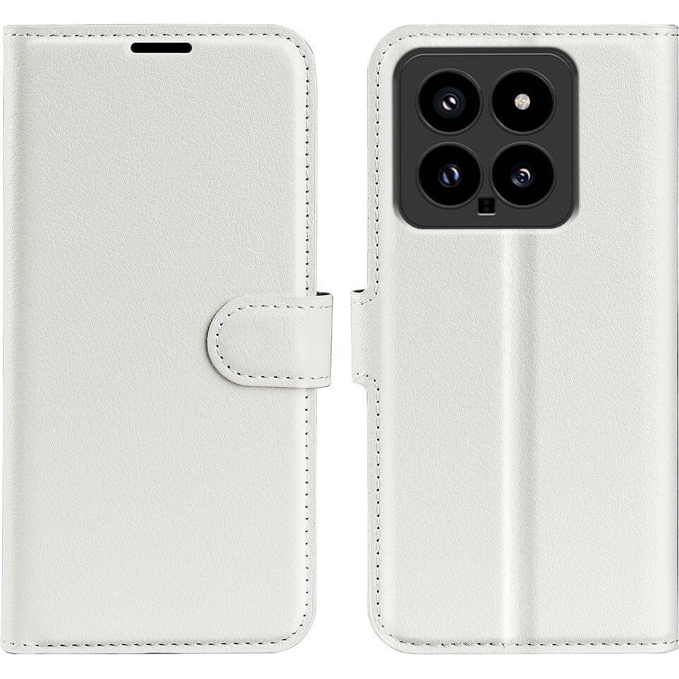 Cover-Discount Xiaomi 14 - Leder Etui Hülle weiss (Xiaomi 14), Smartphone Hülle, Weiss