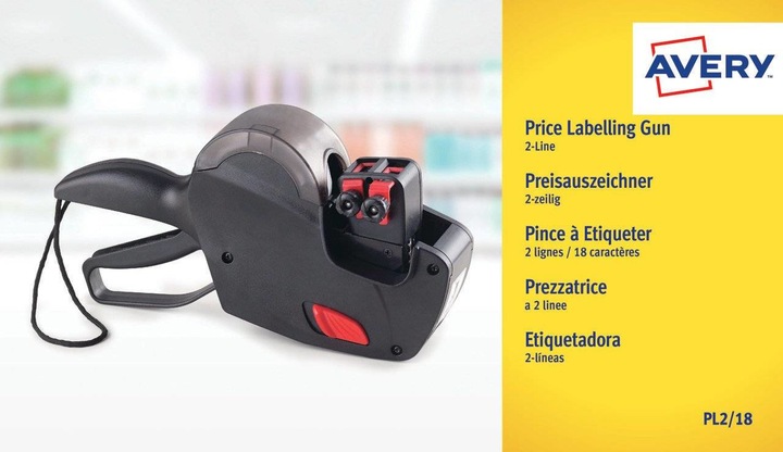 Produktbild Avery Dennison Zweckform Preisauszeichner, 2-zeilig, 18-stellig, für Etiketten: 26 x 16 mm, Einzug/Druckrichtung ho
