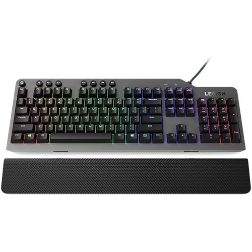Lenovo Legion K500 Tastatur USB QWERTY US Englisch (US, Kabelgebunden), Tastatur, Schwarz, Grau