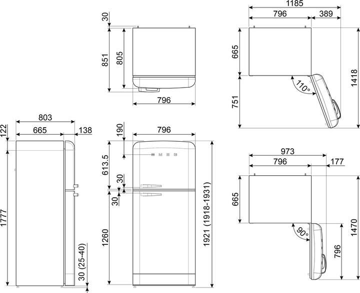 Immagine prodotto Smeg Stile retrò FAB50RCRB5 (524 l)
