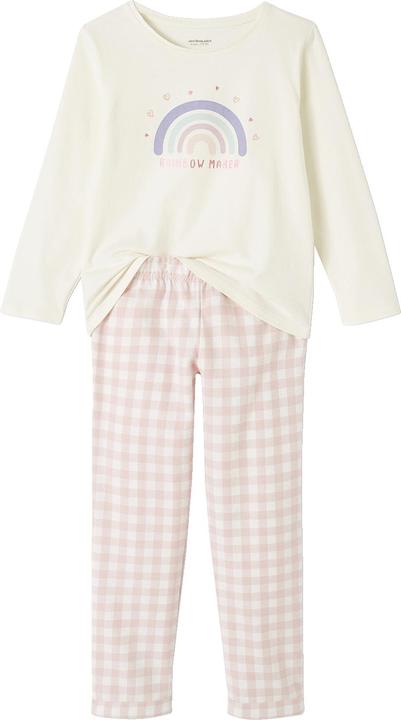 Produktbild Vertbaudet Mädchen Schlafanzug mit Flanellhose, Regenbogen (116)