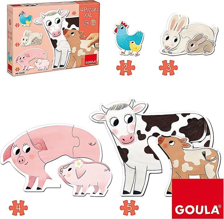 Actual product image Goula Puzzle animal mothers with babies (14 pieces)
