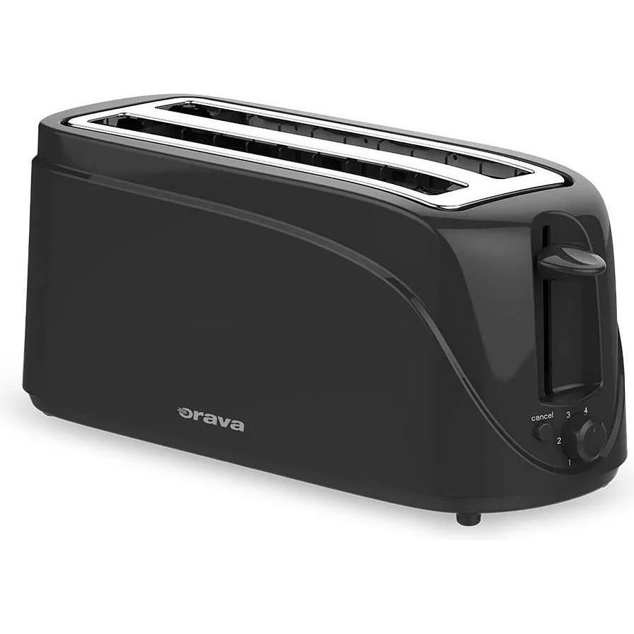 Orava HR-108 schwarz / Toaster / 1200W / 4 Schlitze / 6 Ebenen, Tostapane, Nero