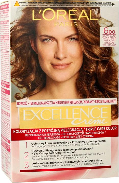 L'Oréal Excellence Crème colorante pour cheveux 6.0 Natural Darkonde (6.0 Blond foncé naturel)