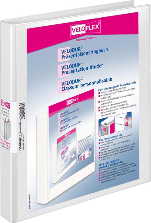 Produktbild Veloflex Präsentationsringbuch VELODUR, A4, 4-/2-Ring-Mechanik, Rückenbreite 20 mm (A4, 20 mm, 1 Stück)