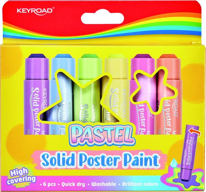 Keyroad colori per poster, penne, pastello, 6x10g, scatola, mix di colori