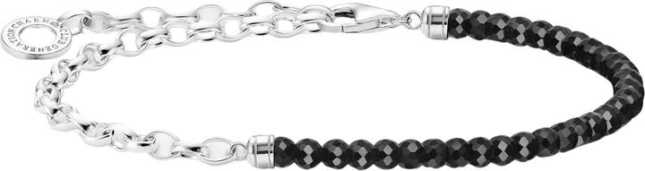 Immagine prodotto Thomas Sabo Bracciale Charm con perline di onice nero e catene d'argento (14 cm, Argento 925)