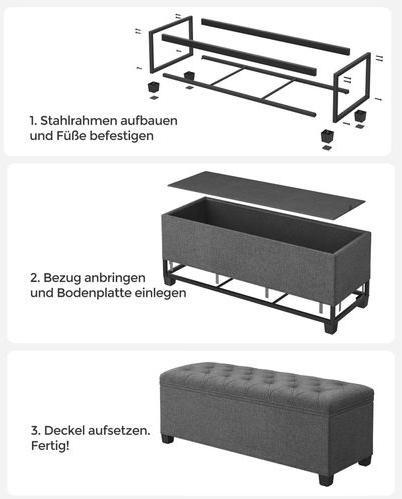 Produktbild Songmics Sitztruhe Ottomane mit Stauraum 110 x 40 cm (110 cm)
