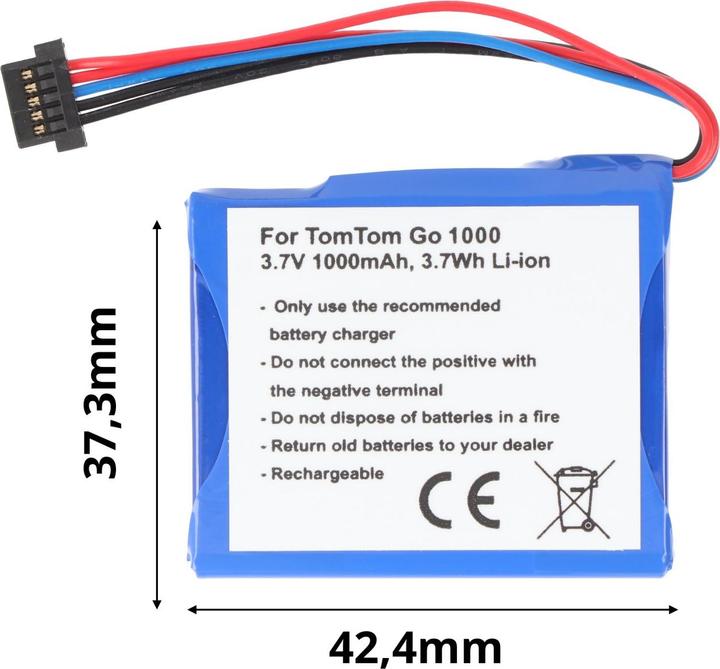 Actual product image TomTom Battery Go Live 1000, Go Live 1005 Battery AHL03711018, VF1C