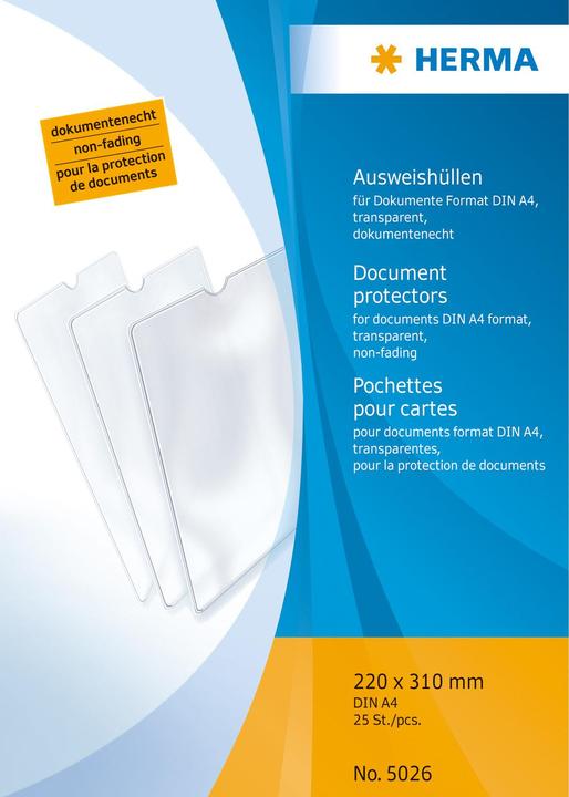 Produktbild HERMA Ausweishülle PP 220x310mm (A4, 1 x)