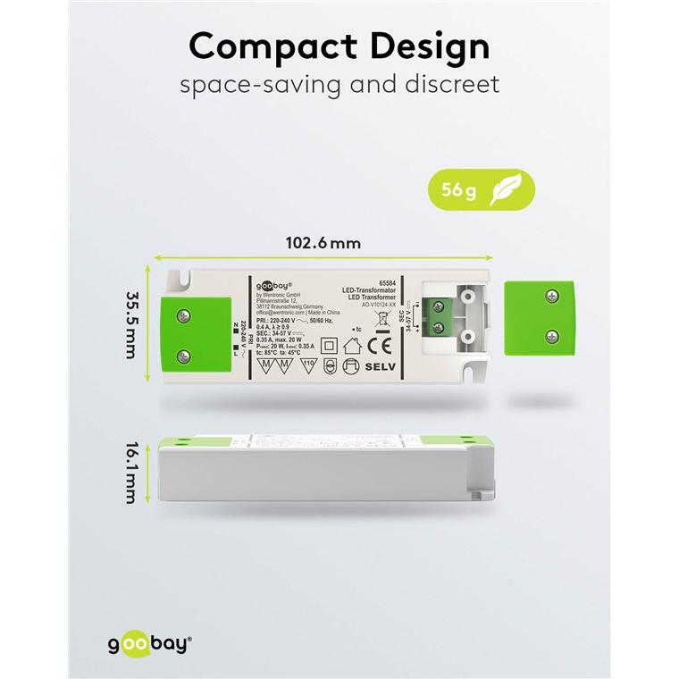 Thumbnail - Goobay, Zubehör Beleuchtung, LED-Konstantstrom-Trafo, 20 W