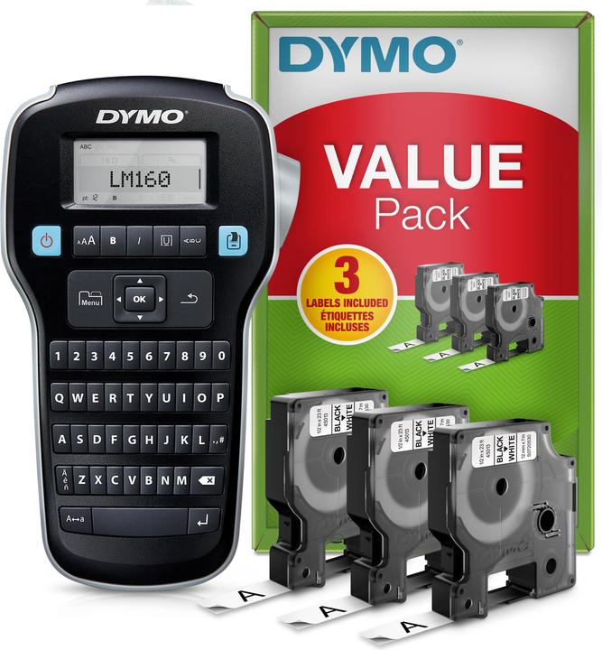 Produktbild Dymo LabelManager 160 Value Pack mit 3 D1-Bänder 12mm Qwerty