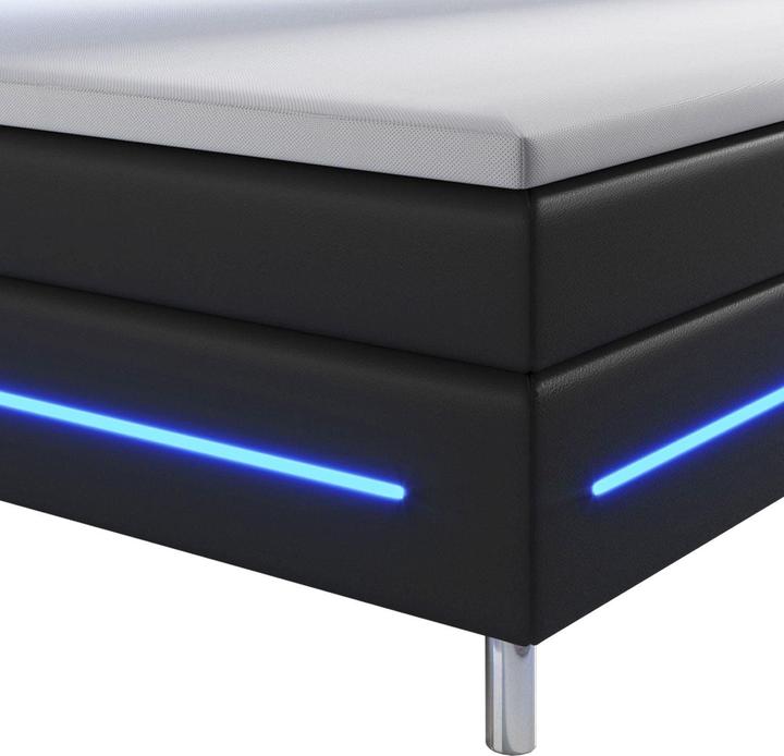 Immagine prodotto Juskys Letto a molle Norfolk con strisce LED (180 x 200 cm)