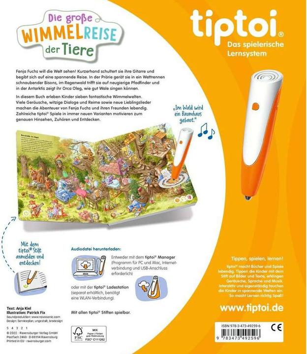 Produktbild tiptoi Die gr. Wimmelreise Tiere (Deutsch, Anja Kiel, 2022)