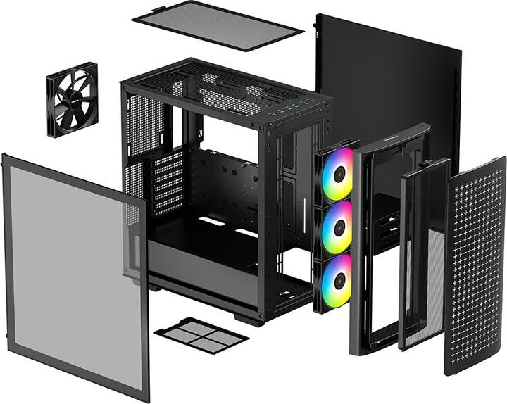 Actual product image Deepcool MID-TOWER HOUSING CK560 Side Window, Black, Mid-Tower, Power Supply Included in Faith No. (ATX, mATX, E-ATX, Mini-ATX)