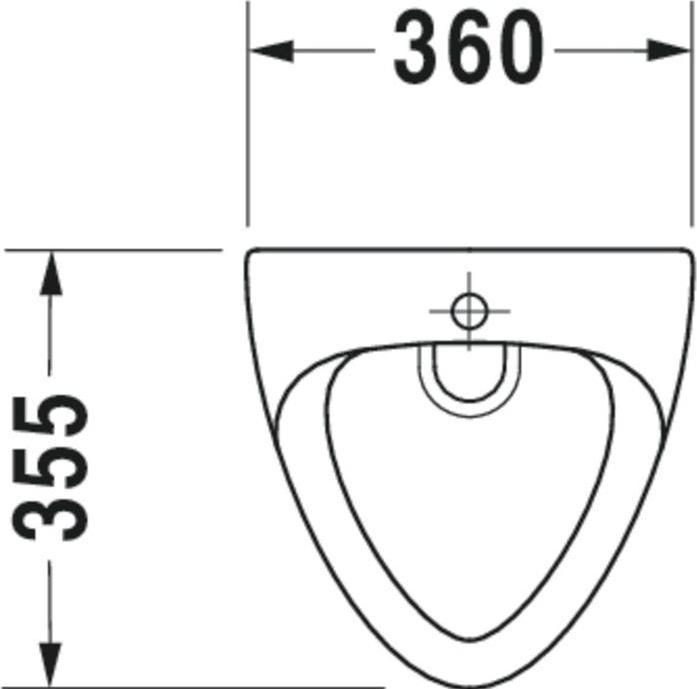 Actual product image Duravit Urinal JIM 345x350mm supply from top without fly white