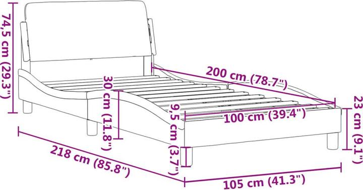 Produktbild vidaXL Bettgestell (100 x 200 cm)