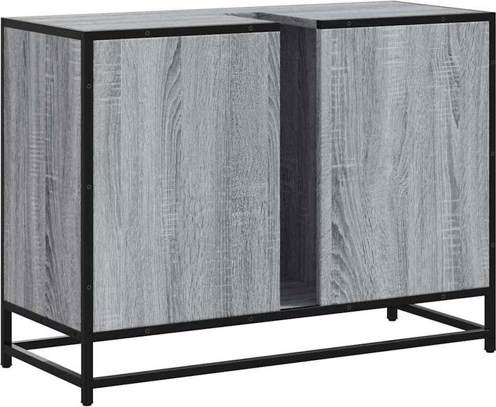 Produktbild vidaXL Waschbeckenunterschrank Grau Sonoma 80x33x60 cm Holzwerkstoff (80 x 33 x 60 cm)
