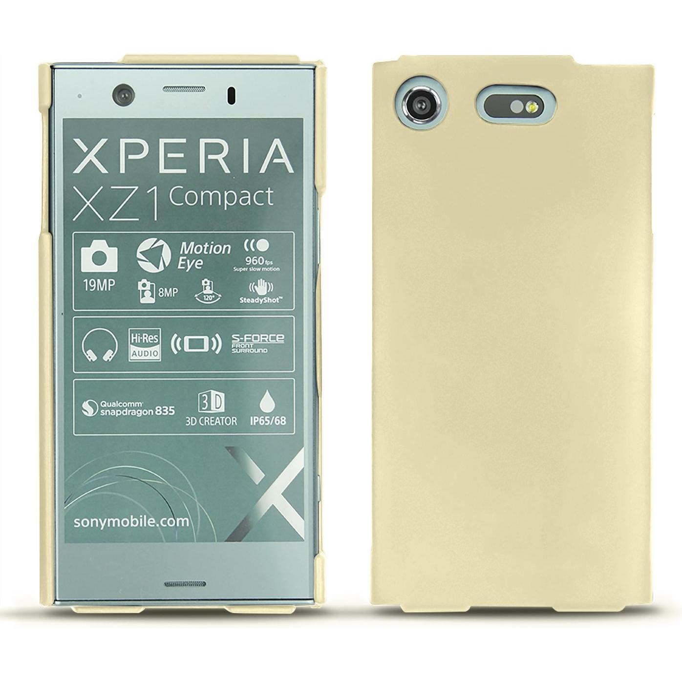 Noreve Lederschutzhülle (Sony Xperia XZ1 Compact), Smartphone Hülle, Beige