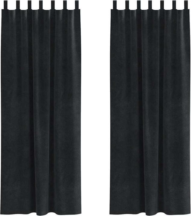 Actual product image vidaXL Blackout curtains with loops 2 pieces black velvet (140 x 260 cm)