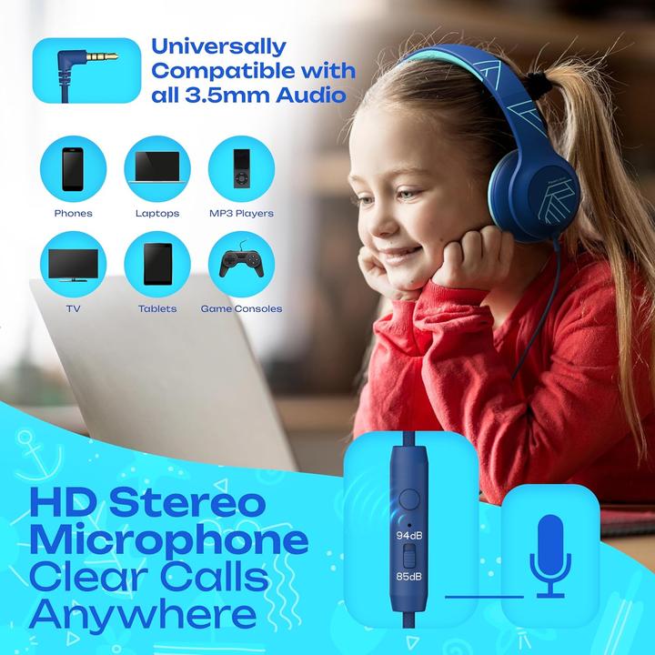 Immagine prodotto PowerLocus PLED Kinderkopfhörer kabelgebunden blau