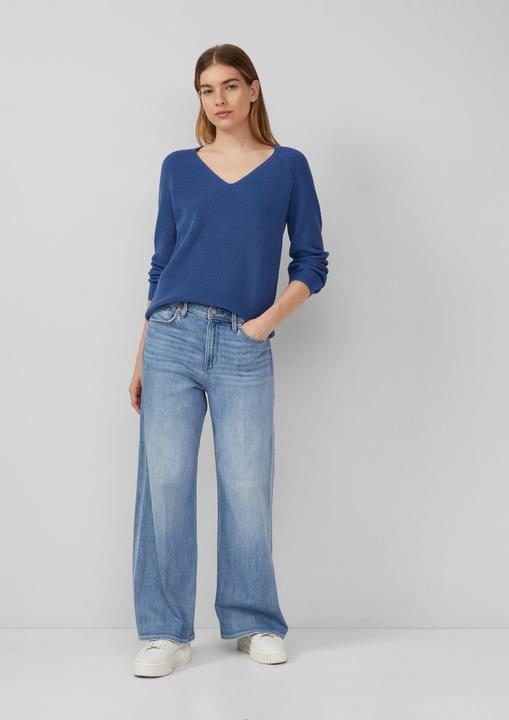 Produktbild s.Oliver Strickpullover Strickpullover aus Baumwollmix mit V-Ausschnitt (44)