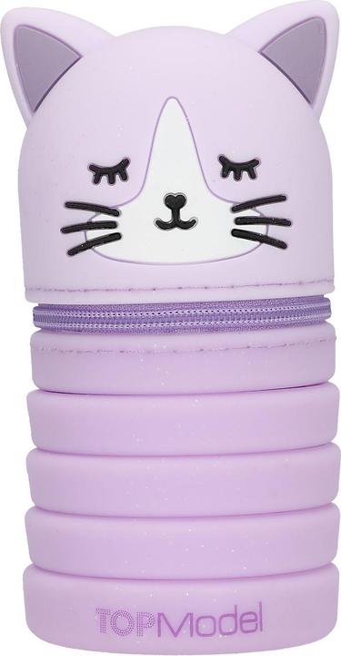 Top Model Topmodel - Silicon Pencil Tube BLOOMING KITTY - Grey and Purple