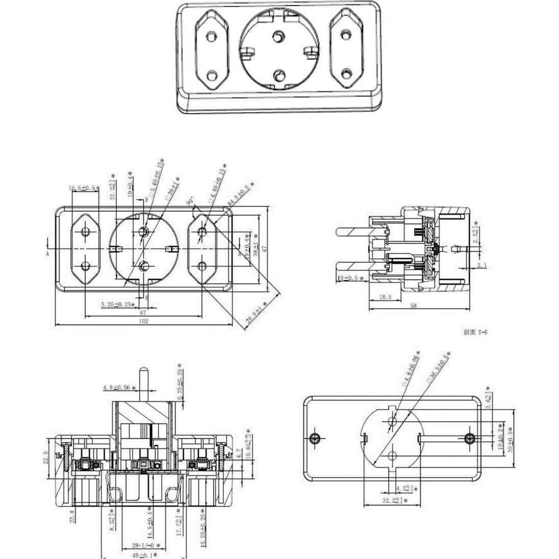 Thumbnail - Bachmann, Mehrfachstecker + Abzweigstecker, Multistecker (CEE 7/3, 3 x)