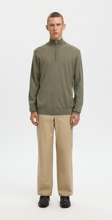 Actual product image Selected Slhtray Ls Knit Merino Half Zip Noos (L)