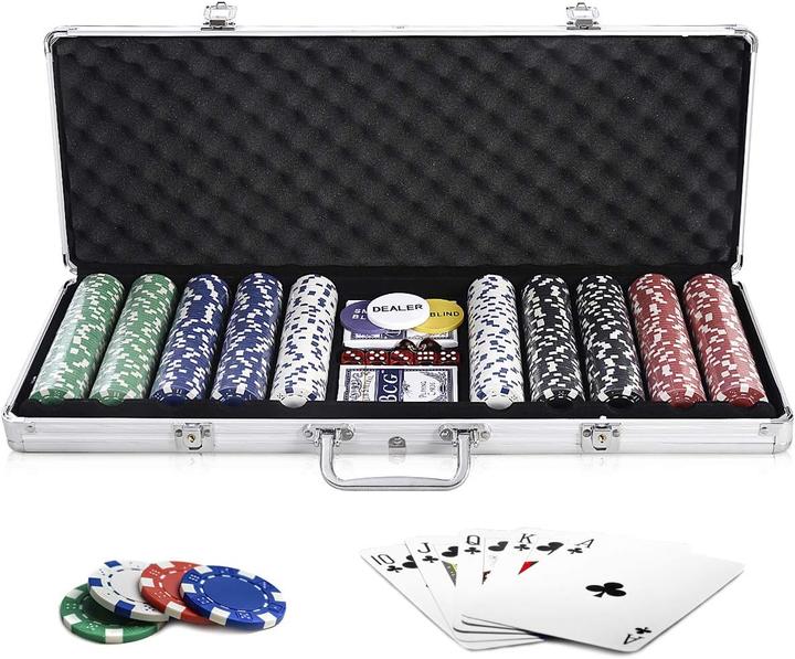 Costway Pokerset mit 500 Chips im Koffer