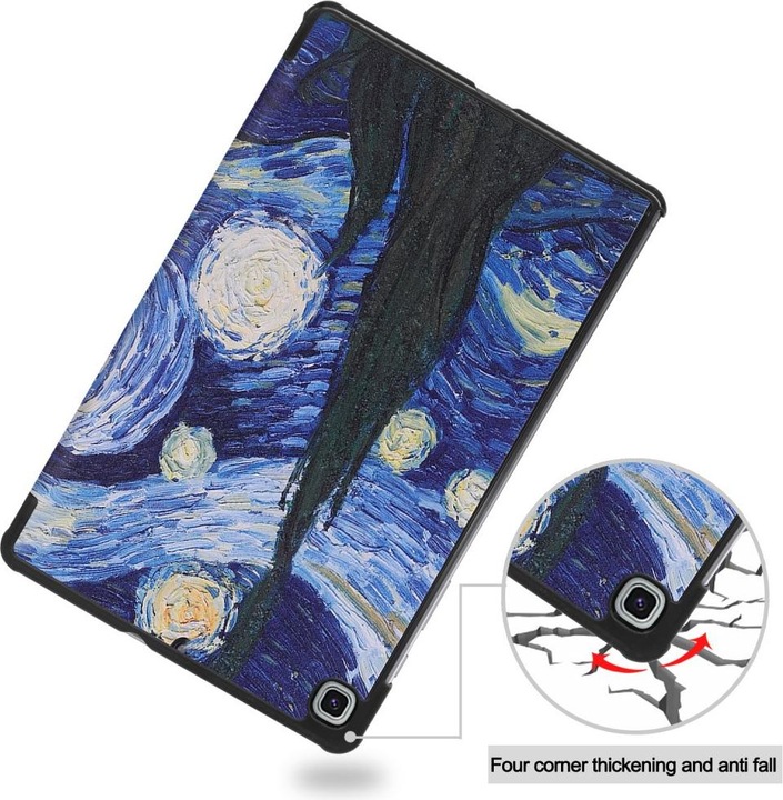 Actual product image Cover-Discount Galaxy Tab S6 Lite - Tri-fold Smart Leather Case Night Sky (Galaxy Tab S6 Lite 10.4 (2020))