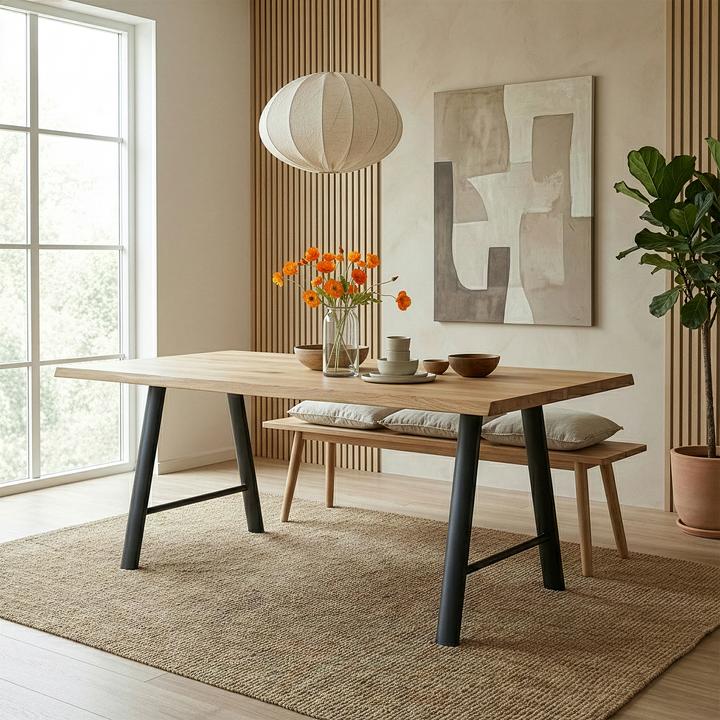 Produktbild En.Casa Tischgestell 2er Set Hullem Stahl 72x70x10 cm Schwarz