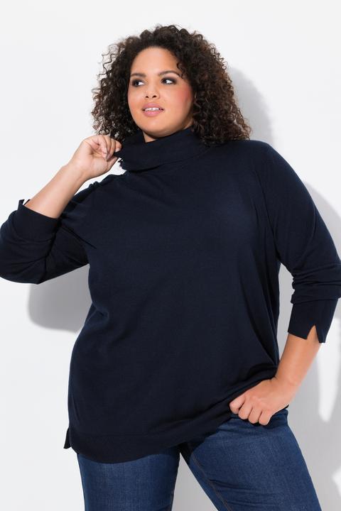 Produktbild Ulla Popken Rollkragenpullover, breite Rippbündchen, Langarm (46, 48)