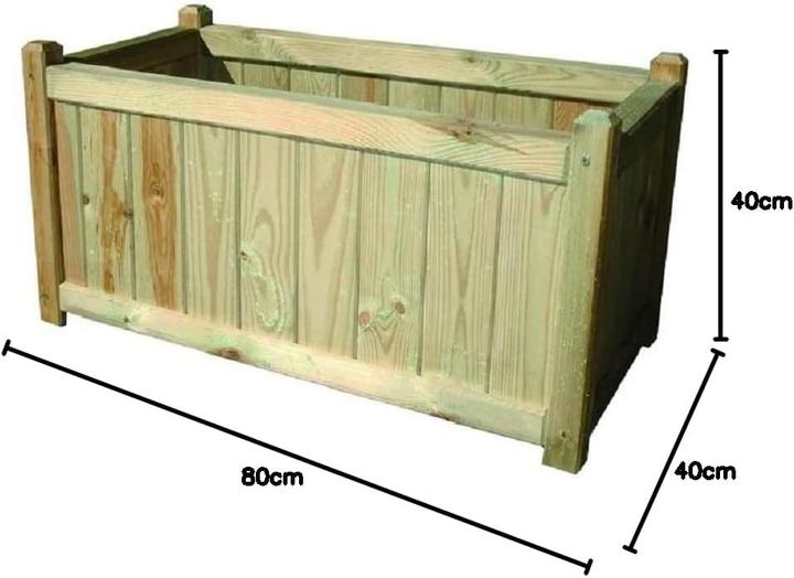 Produktbild Vigor-blinky Vigor Rechteckiger Zypern-Pflanzkübel aus Holz 80X40 (80 x 40 x 40 cm)