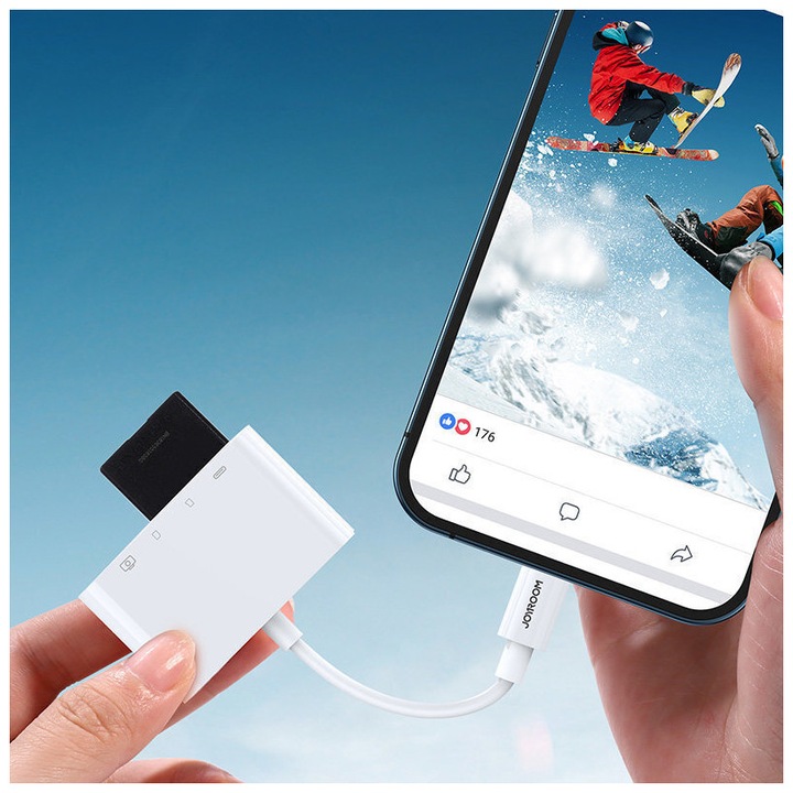 Produktbild Joyroom Lightning to USB OTG Card Reader (Lightning, USB-A, USB Typ C, SD Karte)
